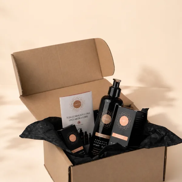 La Cure Camélia complète : huile 100 ml, shampoing 250 ml et sérum 50 ml